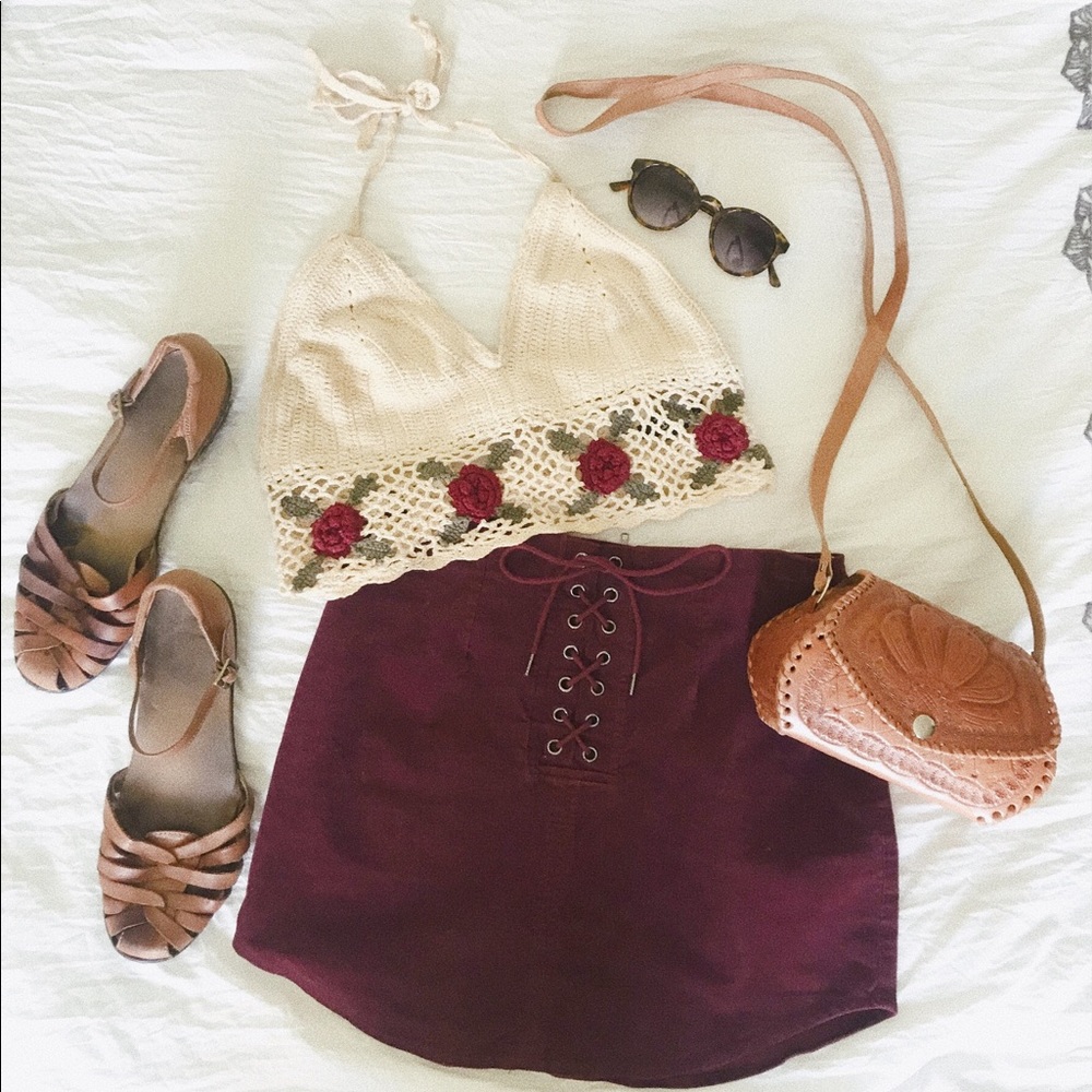 Rose Crochet Halter Top